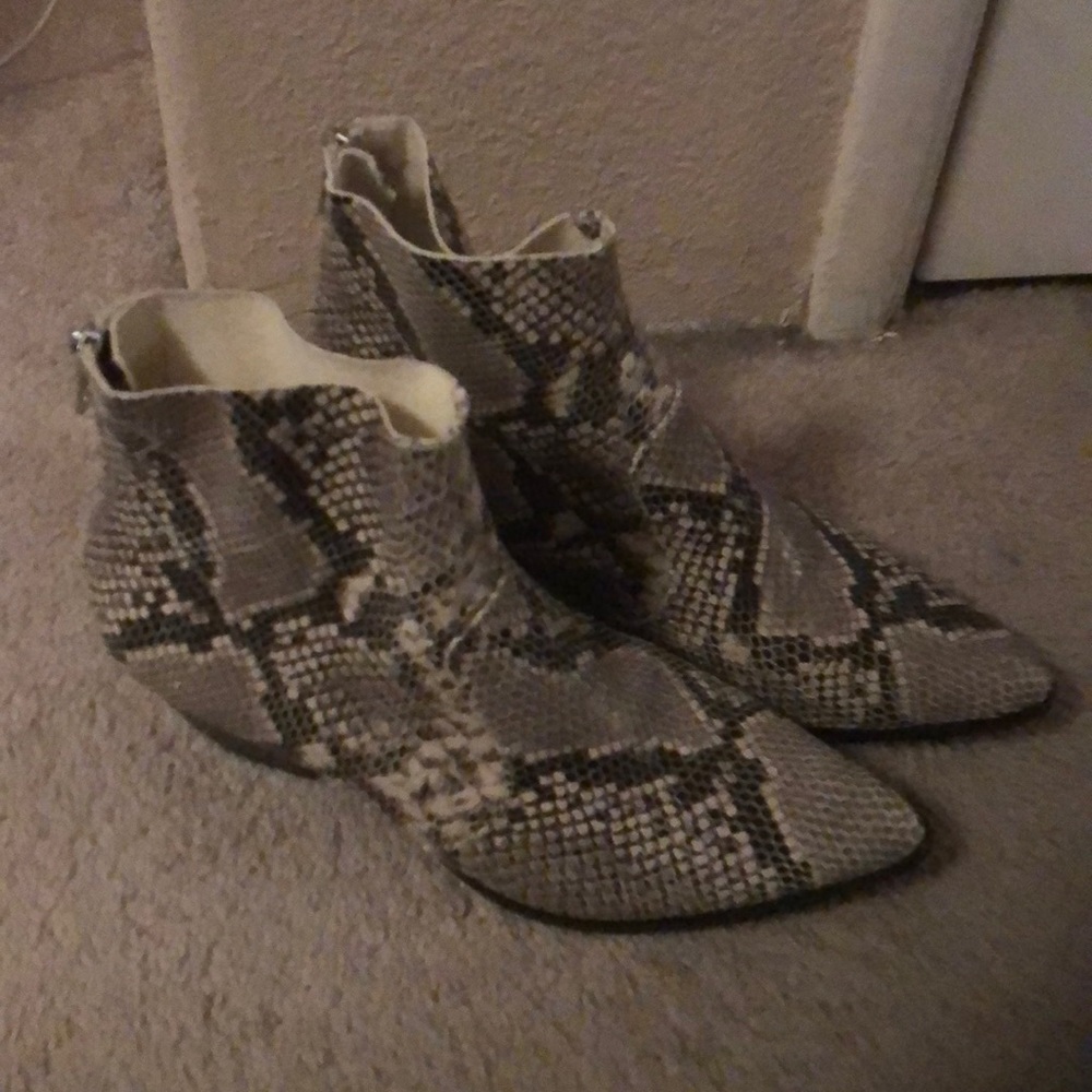 Steve Madden Snake Print Ankle Boots